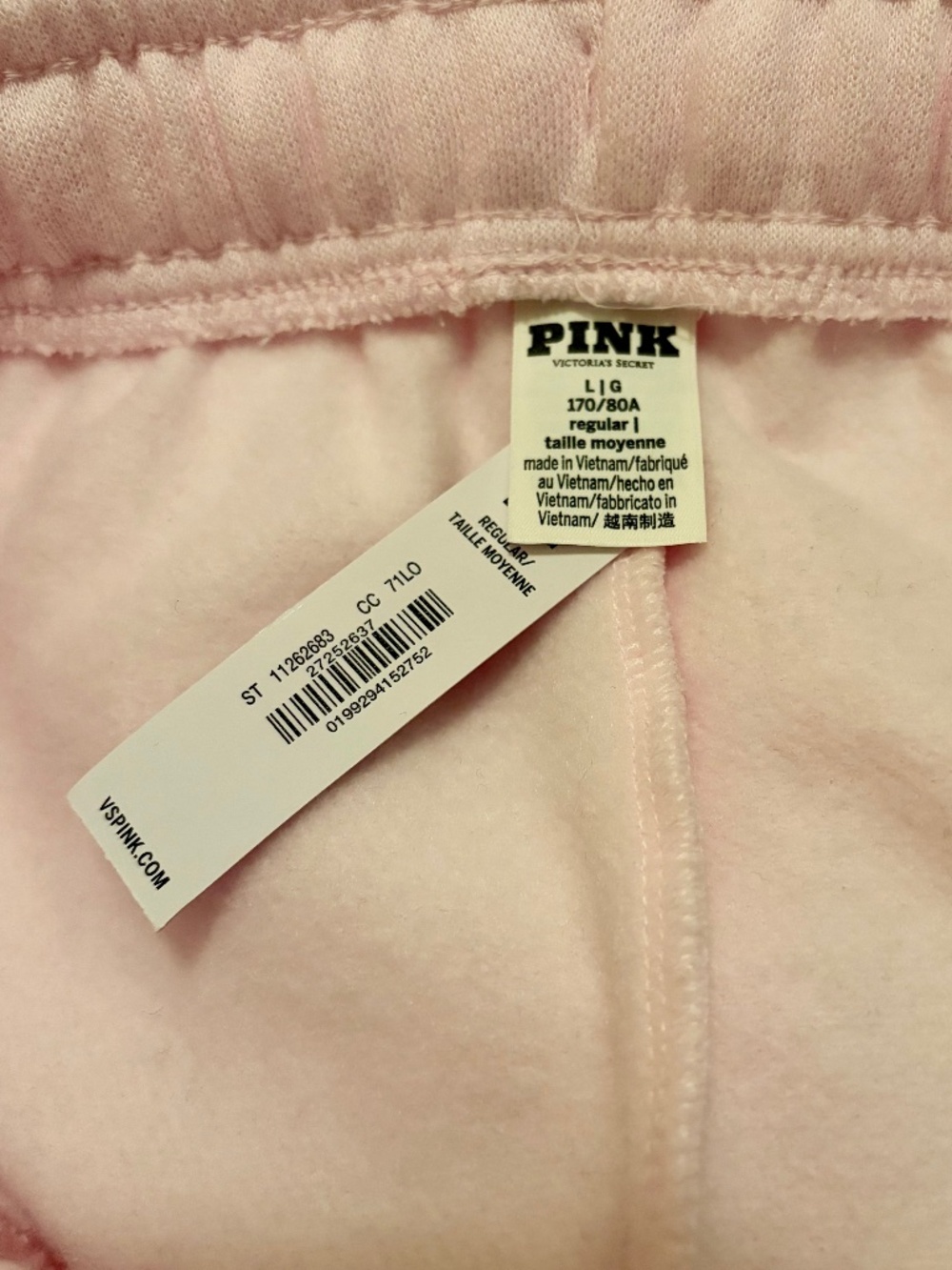 PINK Victoria's Secret Campus Fleece Sweatpants Large Long - NWT - Picture 5 of 6